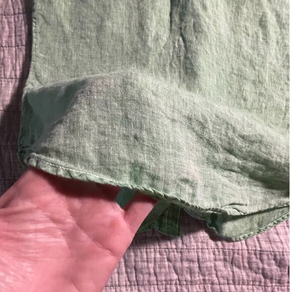 Ralph Lauren Womens - Sz 4 - Linen Bright Green Long Sleeve Button Down - EUC - Picture 7 of 7